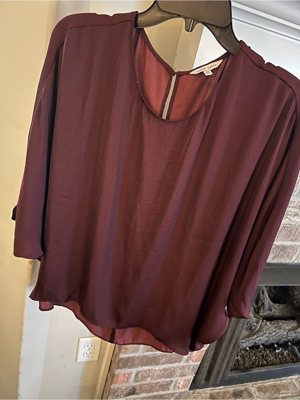 NWOT Naked Zebra Maroon blouse size M